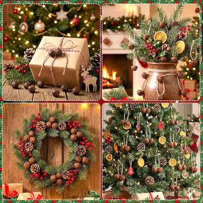 240 Pcs Rustic Christmas Jingle Bells - 0.4 Inch Metal Craft Decorations