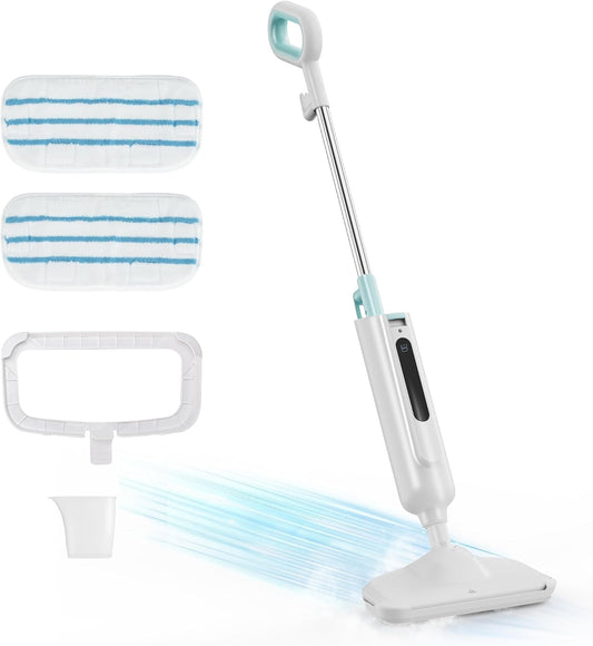 NEWBULIG Steam Mop - Lightweight Floor Cleaner for Hardwood, Tile & Carpet | 16.4 FT Cord & 2 Washable Pads