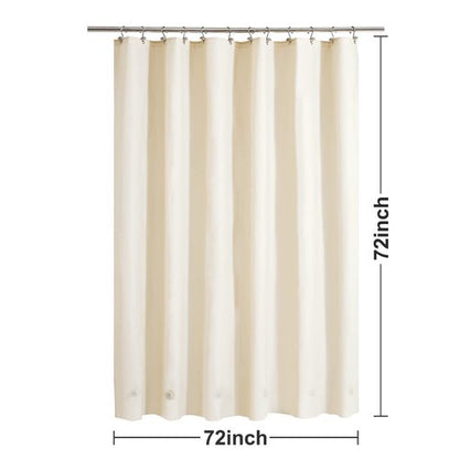 Barossa Design Beige Shower Curtain Liner with 6 Magnets - Waterproof PEVA Shower Liner for Bathroom, 72" x 72" Standard Size, PVC Free, Metal Grommets - Beige, 72x72