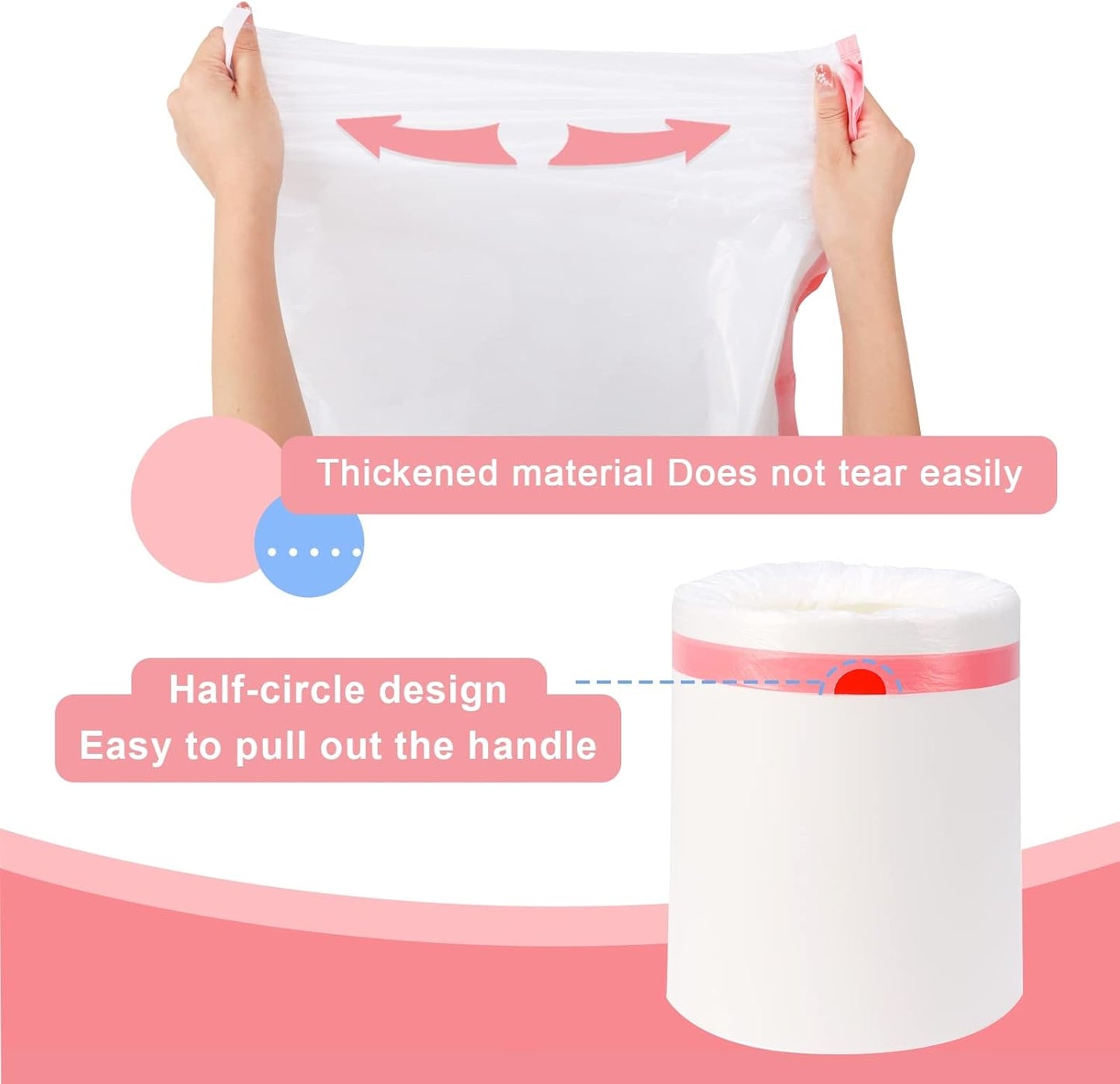 Thickened 4 Gallon Drawstring Trash Bags by [Brand Name] - Durable & Stretchy for Kitchen, Office, Bathroom | 100 Count