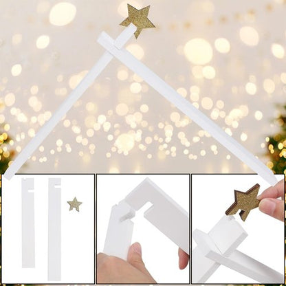Juegoal Christmas Nativity Set - 11 White Mini Resin Figurines | Holy Family Table Ornaments