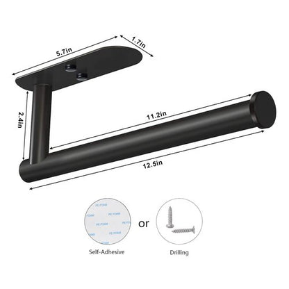 VAEHOLD Adhesive Paper Towel Holder Under Cabinet Wall Mount for Kitchen Paper Towel, Black Paper Towel Roll Holder Stick to Wall, Stainless Steel（Black）
