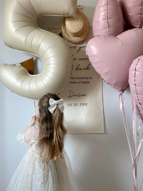 40 Inch Large Number Balloons - Cream White 4 for Birthday Parties, Graduations & Weddings
