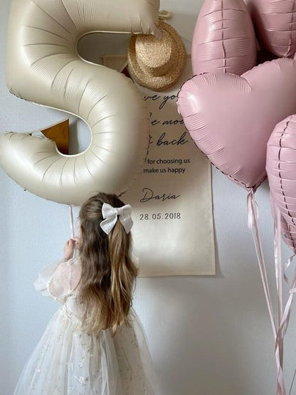 40 Inch Large Number Balloons - Cream White 4 for Birthday Parties, Graduations & Weddings