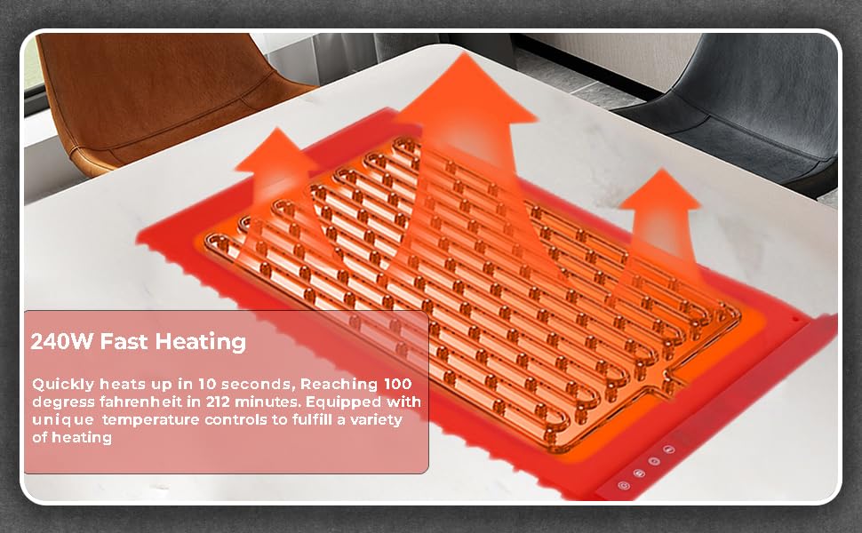 Tailgate Heroes Premium Electric Food Warming Mat - Extra Large Silicone Warming Mat for Food with Adjustable Heat & Timer, Sturdy Design, Fast Heating, Portable Roll Up Warming Mat