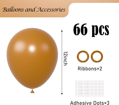 Voircoloria 12-Inch Light Brown Latex Balloons - 66-Pack for Weddings, Birthdays & Celebrations