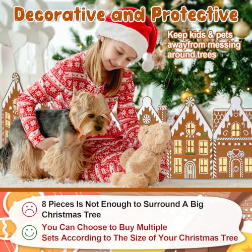 Wooden Gingerbread House Christmas Tree Collar with Lights - 30 Inch