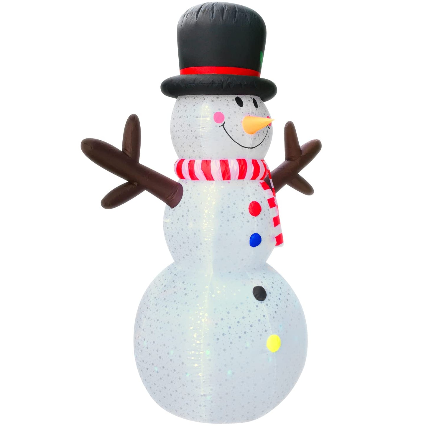 XL Outdoor Christmas Decorations Yard Inflatables Blow Up Xmas Large Holiday Lawn Decor Winter Snowflakes Snowman, 8' Tall, by HappyThings!