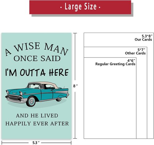 Funny Retirement Card for Men, Coworker leaving Card for Him, Retirement gifts for Boss Dad Uncle - 'A Wise Man Once Said' - 8x5.3 inches