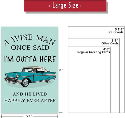 Funny Retirement Card for Men, Coworker leaving Card for Him, Retirement gifts for Boss Dad Uncle - 'A Wise Man Once Said' - 8x5.3 inches