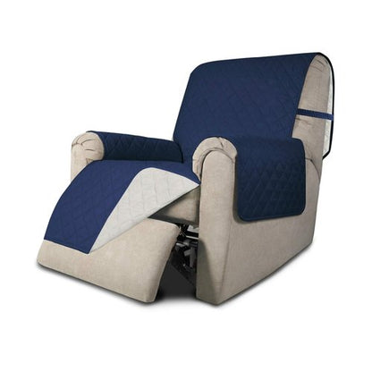 Easy-Going Recliner Chair Slipcover Reversible Sofa Cover Water Resistant Couch Cover Furniture Protector with Elastic Straps for Pets Dog (Recliner, Navy/Ivory)