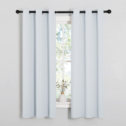 NICETOWN Room Darkening Draperies Curtains Panels, Window Treatment Thermal Insulated Grommet Room Darkening Curtains/Drapes for Bedroom (Greyish White, 2 Panels, 34 by 63)
