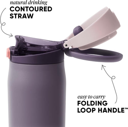 Simple Modern Mesa Loop Water Bottle - Insulated 24oz Stainless Steel with Covered Straw | Iris Sage