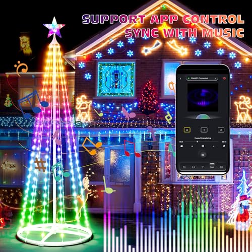 5FT Smart Cone Christmas Tree with Multicolor LED Lights, App & Remote Control