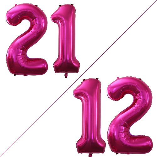 GOER Jumbo Number 12 Balloons - 42 Inch Bright Peach Foil Helium Balloons for 12th Birthday Party Decorations
