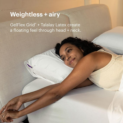 Purple Harmony Pillow - Talalay Latex Foam Cooling Pillow for Side Sleepers | Medium Feel, Standard Size