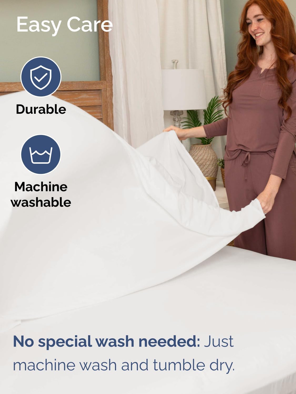 Skiennix Extra Deep Queen Sheet Set - 6 Piece Breathable Cooling Bedding - Soft Wrinkle-Free Antique White