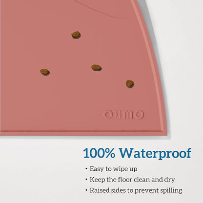 OHMO - Silicone Cat Food Mat | Non-Skid Waterproof Pet Feeding Tray - Easy to Clean (Erythrinus, 18" x 9.8")