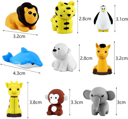 URSKYTOUS 60Pcs Animal Erasers - Fun Desk Pets for Kids | Perfect Classroom Prizes & Party Favors