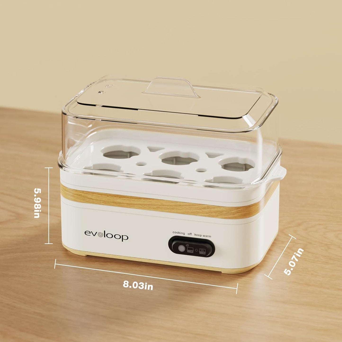 Rapid Egg Cooker - Electric 6-Egg Capacity | Soft, Medium, Hard Boiled & Omelet Maker, BPA-Free - White