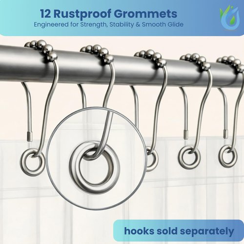 SUSTAINAURA® Essential Frosty Shower Curtain Liner 72x72 – Waterproof, Quick Dry, Odor Free, Eco Friendly, Non-Toxic with 3 Weighted Magnets & 12 Rustproof Grommets Bathroom Accessories