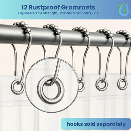 SUSTAINAURA® Essential Frosty Shower Curtain Liner 72x72 – Waterproof, Quick Dry, Odor Free, Eco Friendly, Non-Toxic with 3 Weighted Magnets & 12 Rustproof Grommets Bathroom Accessories