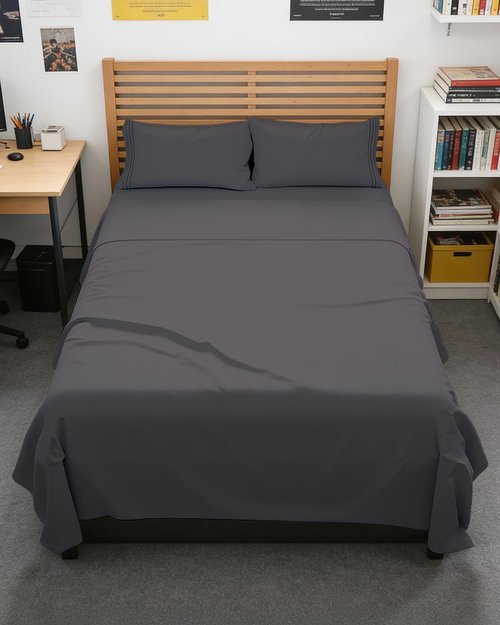 Full XL Bed Sheet - 4 Piece Full XL Bed Sheets Set - Soft, Breathable & Cooling - Hotel Luxury Bedding for Women, Men, Kids, Teens, Boys & Girls - Deep Pockets, Comfy, Fade & Wrinkle Free - Dark Grey