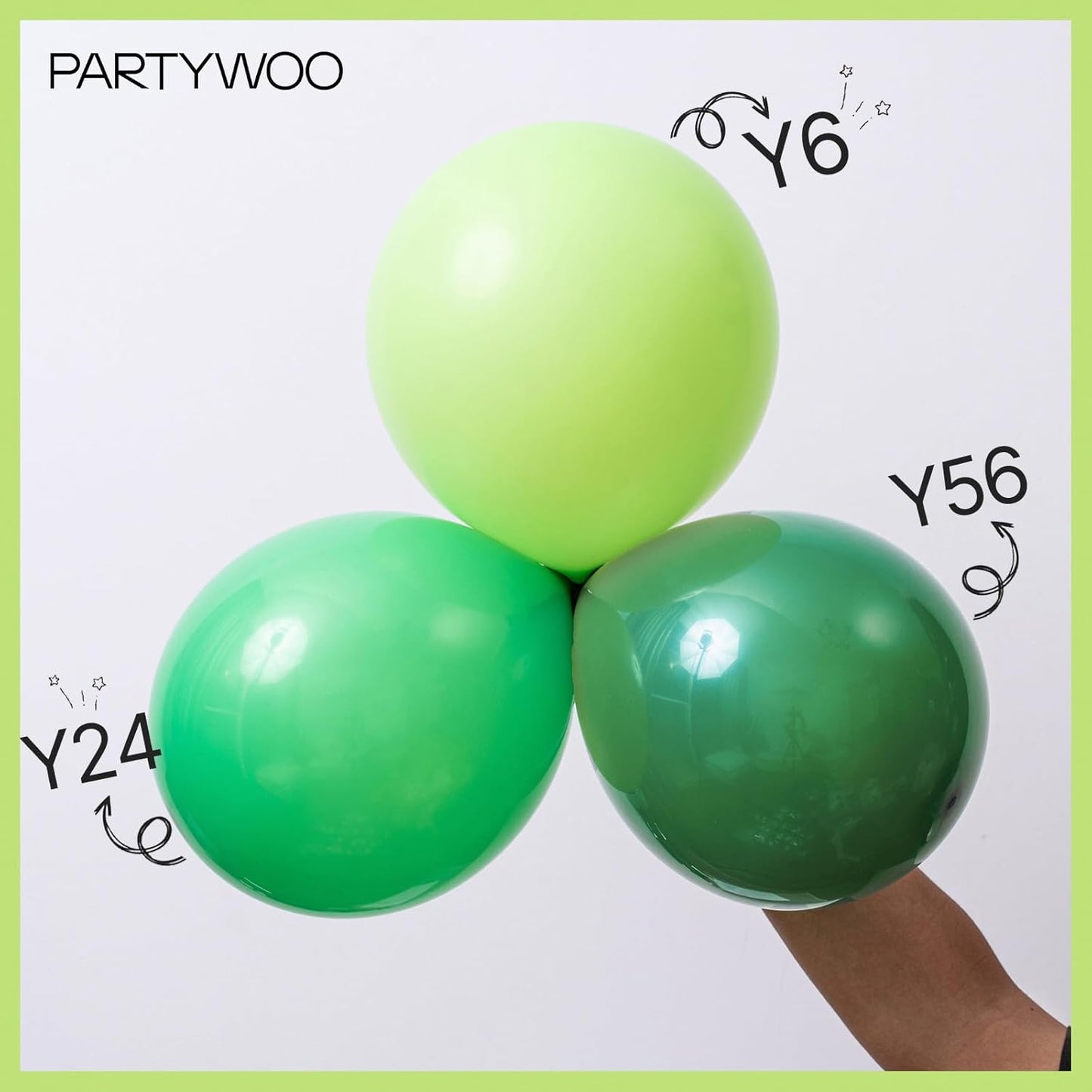 PartyWoo Lime Green Balloons - 100pcs 5-Inch Latex Helium Balloons for Graduation & Birthday Decor