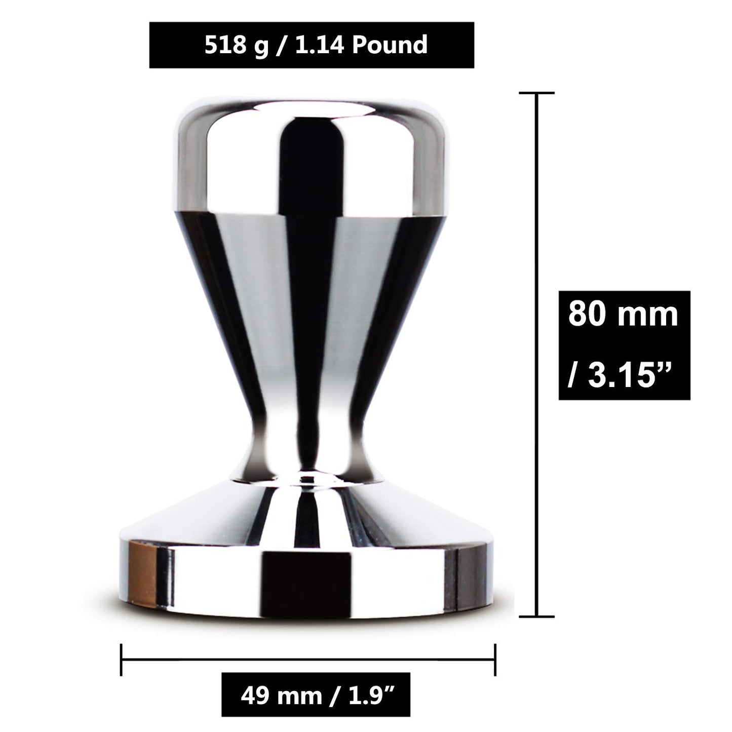 Kilimazart Coffee Tamper Press Chromed (49 mm / 1.9")