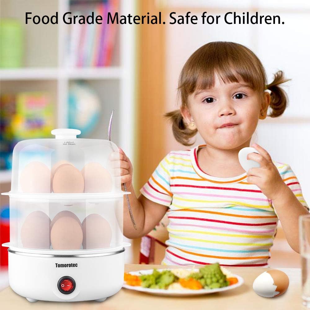 Tomorotec Electric Egg Cooker - 14 Egg Capacity | Rapid Cooking, Auto Off for Perfect Hard Boiled & Poached Eggs