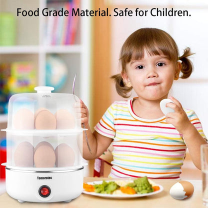 Tomorotec Electric Egg Cooker - 14 Egg Capacity | Rapid Cooking, Auto Off for Perfect Hard Boiled & Poached Eggs