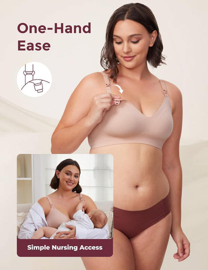 Momcozy Nursing Bras | YN21 Seamless Maternity Bra for Ultra Comfort | Natural Shape, Pregnancy Sleep Bralette