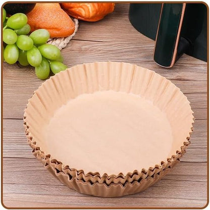 Air Fryer Liners Disposable 100-Pack | Non-Stick Parchment Paper for Easy Cleanup - Fits Most 3-10 QT Air Fryers
