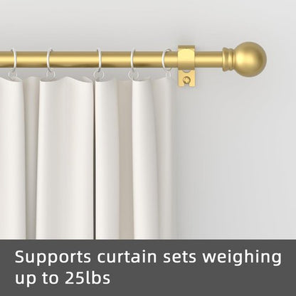 GXOACKJ Decorative Gold Curtain Rods - Heavy Duty Metal Set for Windows 32-48 Inch with Brackets