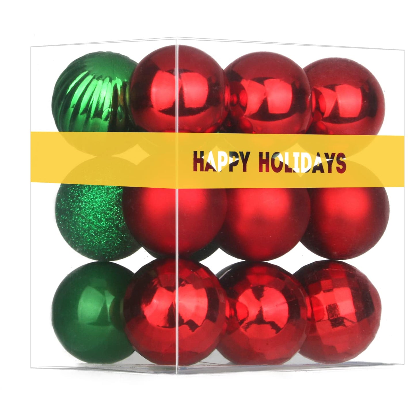 Red & Green 3.2" Large Christmas Balls - Christmas Tree Decoration Ornaments Shatterproof Hanging Balls for Birthday Halloween Holiday Wedding Decorations Set of 18pcs