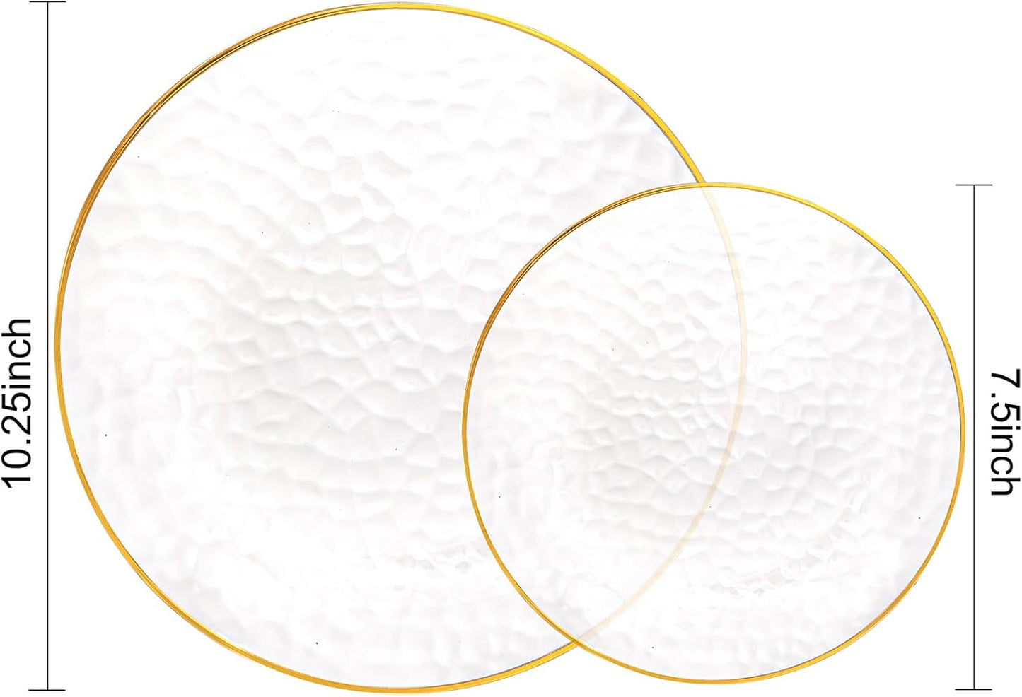 Rubtlamp Clear Plastic Plates - 60 Pcs Heavy-Duty Disposable Plates with Gold Rim | Perfect for Weddings & Parties