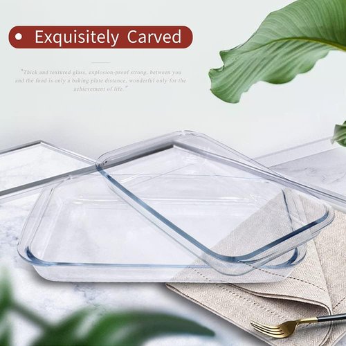 2-Pack Borosilicate Glass Baking Dishes by [Brand Name] - Oven, Microwave & Freezer Safe | 102 oz & 75 oz