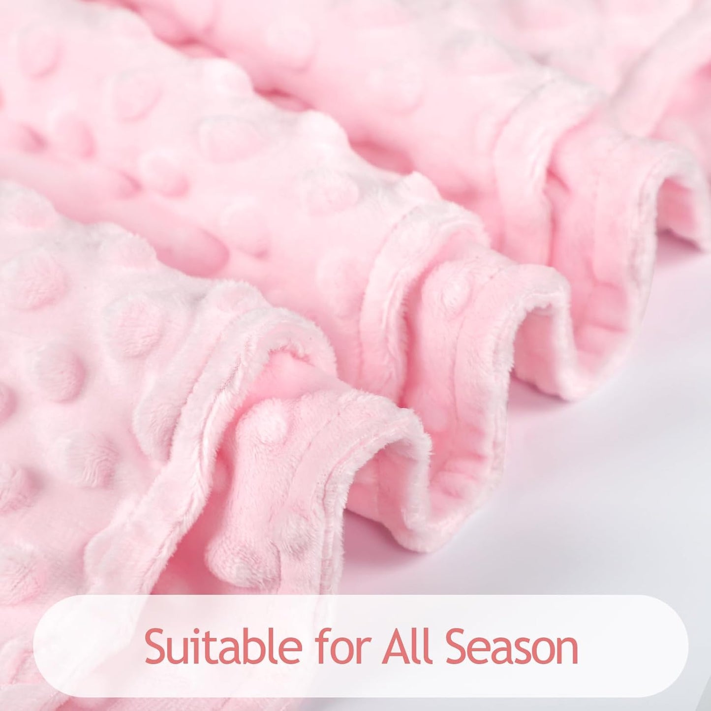 Skiennix Baby Blanket - Soft Double Layer Toddler Blanket 30 x 40 Inch | Pink for Nursery & Stroller