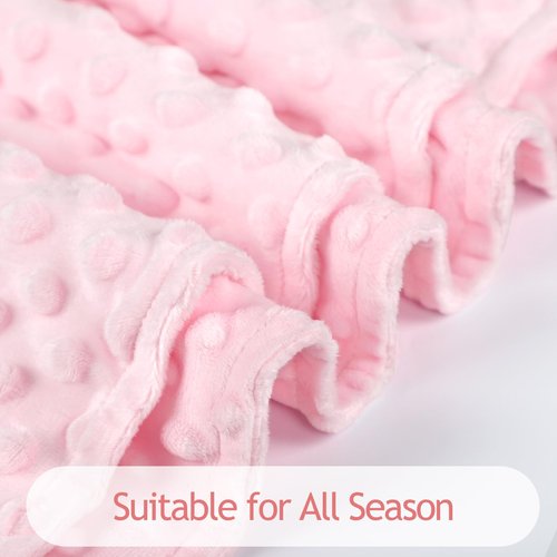 Man Fai Sky Baby Blanket for Girls, Soft Toddler Blanket 30 x 40 Inch, Newborn Blankets for Nursery, Stroller, Toddler Bed, Carseat, Double Layer, Pink