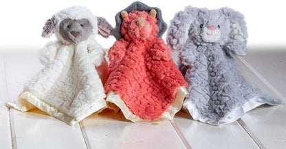 Mary Meyer Baby Lovey - Soft Coral Dino Security Blanket & Stuffed Animal Toy | 13 x 13 Inches