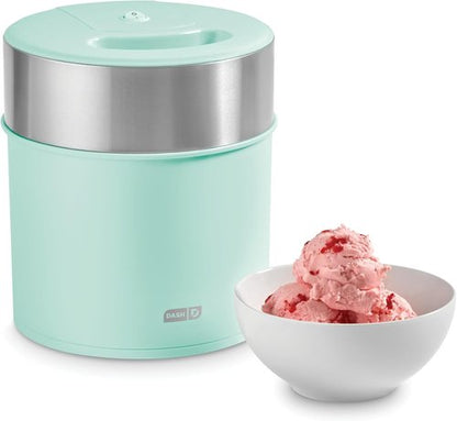 Dash Deluxe Gelato & Ice Cream Maker - One-Touch Churning for Homemade Desserts - 2 Quarts, Aqua