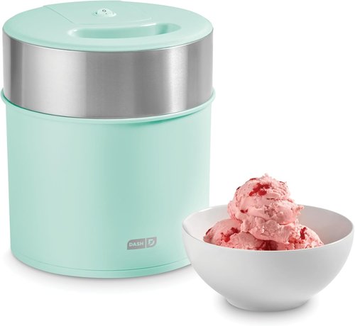 Dash Deluxe Gelato & Ice Cream Maker - One-Touch Churning for Homemade Desserts - 2 Quarts, Aqua