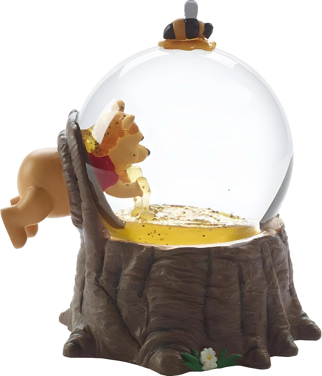 Pooh Bear Musical Snow Globe - Collectible Honey Scene Figurine with Wind-Up Music Box | 5.5 Inch Resin & Glass Decoration