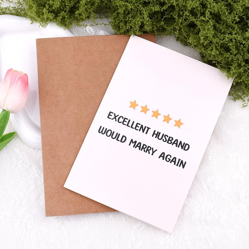 Thank You Card for Husband - 5 Star Would Marry Again Funny Anniversary Card from Wife - Humorous Gift for Him - Variation of 5 Star Husband