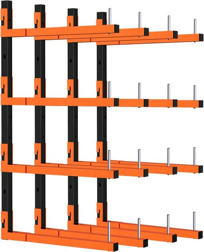 4 Pack Lumber Storage Rack - Heavy Duty Wall Mount Adjustable Rack Holds Up to 1040 Lbs | Ideal for Garage, Workshop, Basement