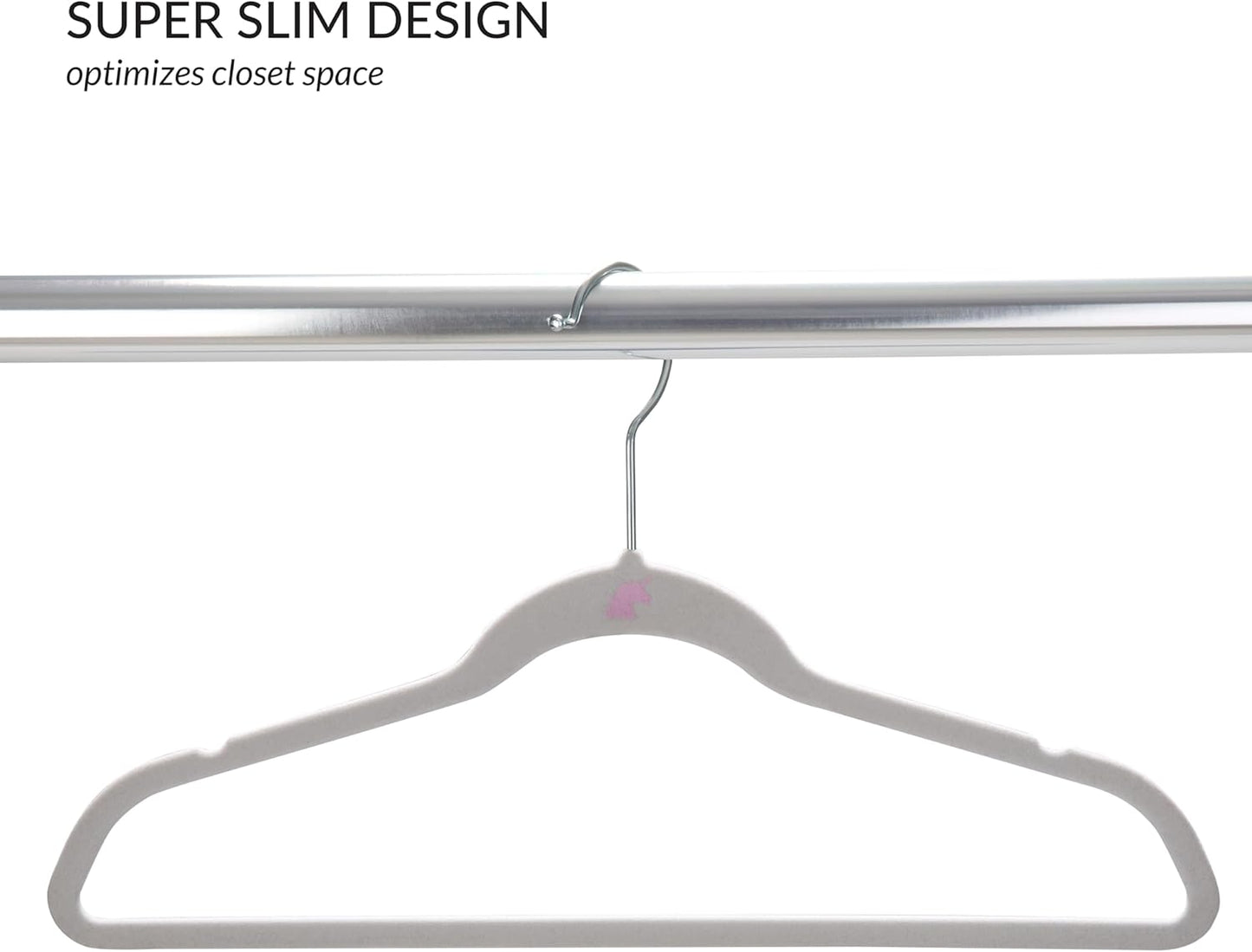 Simplify Velvet Hangers for Kids - 25 Pack | Slim Non-Slip Design | Space-Saving Closet Storage | White