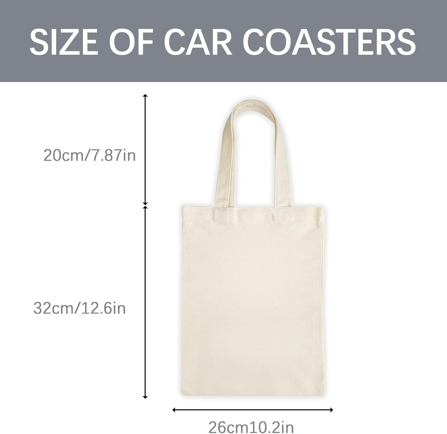 OKBA Mini Tote Bags - 10PCS 10.2" x 12.6" Reusable Blank Canvas Bags for Kids DIY Projects