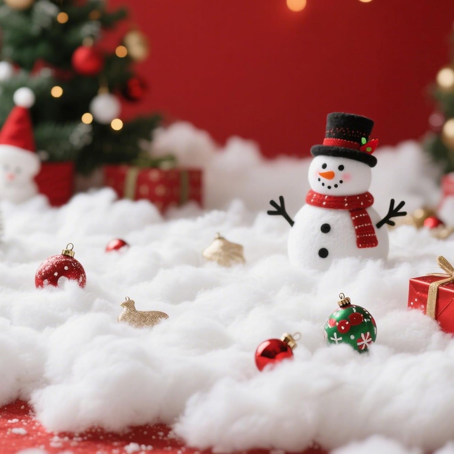 Skiennix Christmas Fake Snow Decoration - 17.6 Oz Fluffy White Artificial Snow for Holiday Decor