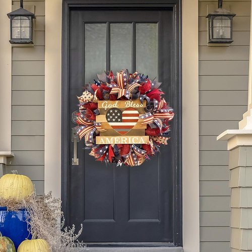 250th Anniversary Patriotic Wreath - Handmade Eagle Design for 4th of July & Memorial Day | Indoor & Outdoor Decor