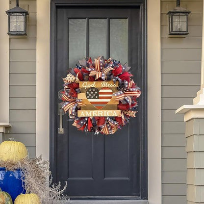 250th Anniversary Patriotic Wreath - Handmade Eagle Design for 4th of July & Memorial Day | Indoor & Outdoor Decor